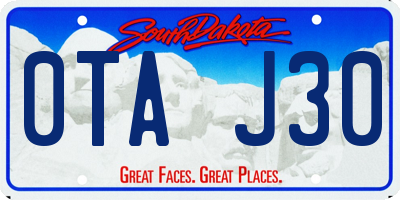 SD license plate 0TAJ30