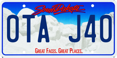 SD license plate 0TAJ40
