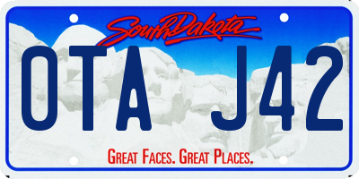 SD license plate 0TAJ42