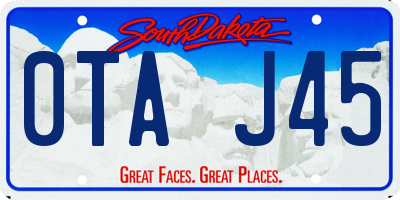 SD license plate 0TAJ45