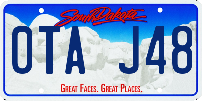 SD license plate 0TAJ48