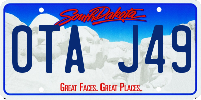 SD license plate 0TAJ49