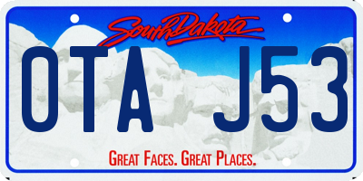 SD license plate 0TAJ53