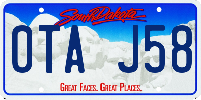 SD license plate 0TAJ58