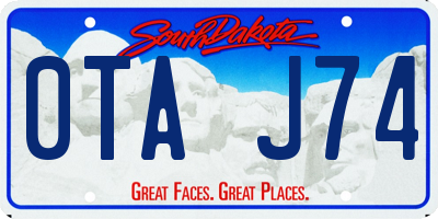 SD license plate 0TAJ74