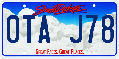 SD license plate 0TAJ78
