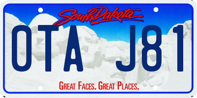 SD license plate 0TAJ81