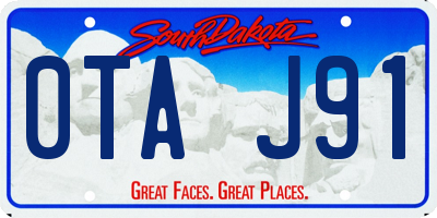 SD license plate 0TAJ91