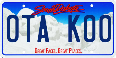 SD license plate 0TAK00