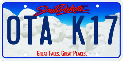 SD license plate 0TAK17