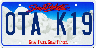 SD license plate 0TAK19
