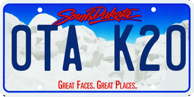 SD license plate 0TAK20