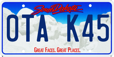 SD license plate 0TAK45