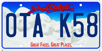 SD license plate 0TAK58