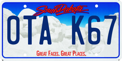 SD license plate 0TAK67