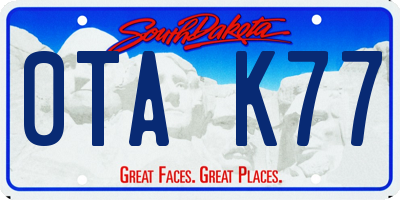 SD license plate 0TAK77