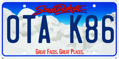 SD license plate 0TAK86
