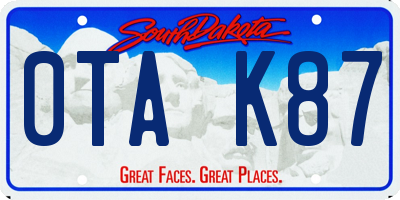 SD license plate 0TAK87