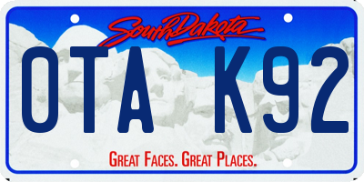 SD license plate 0TAK92