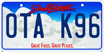 SD license plate 0TAK96