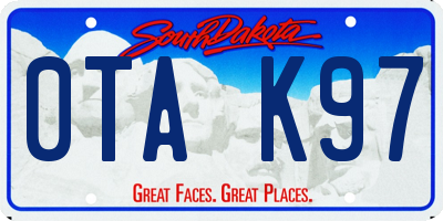 SD license plate 0TAK97