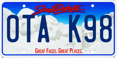 SD license plate 0TAK98