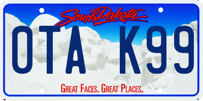 SD license plate 0TAK99