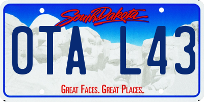 SD license plate 0TAL43