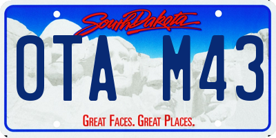 SD license plate 0TAM43