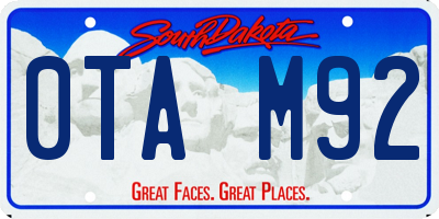 SD license plate 0TAM92