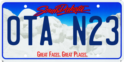 SD license plate 0TAN23