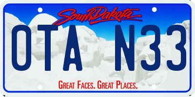SD license plate 0TAN33