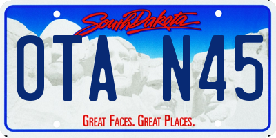 SD license plate 0TAN45