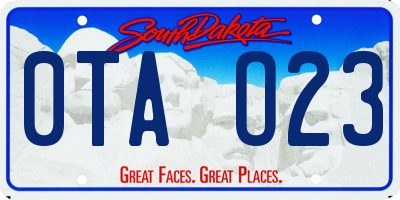 SD license plate 0TAO23
