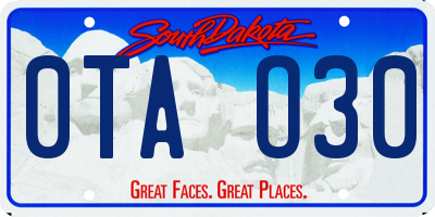 SD license plate 0TAO30