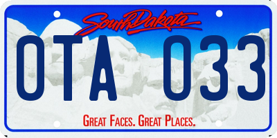 SD license plate 0TAO33