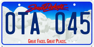 SD license plate 0TAO45