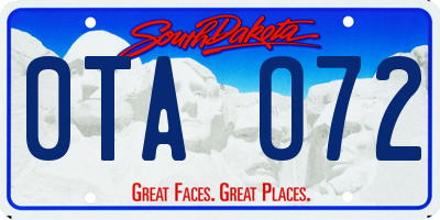 SD license plate 0TAO72