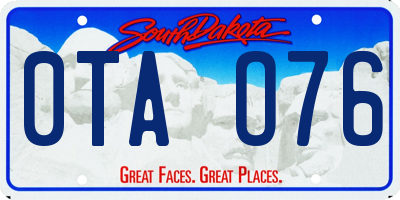 SD license plate 0TAO76