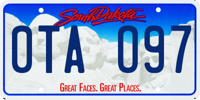 SD license plate 0TAO97