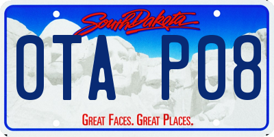 SD license plate 0TAP08