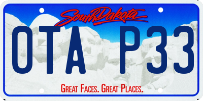 SD license plate 0TAP33