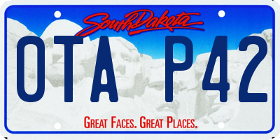 SD license plate 0TAP42