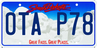 SD license plate 0TAP78