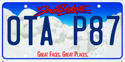 SD license plate 0TAP87
