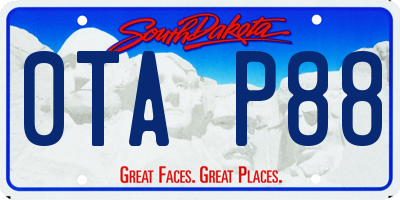 SD license plate 0TAP88