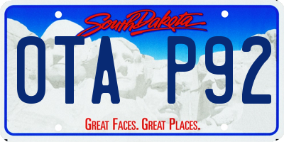 SD license plate 0TAP92