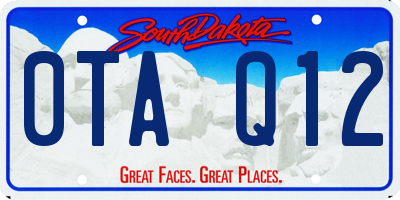 SD license plate 0TAQ12