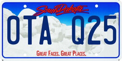 SD license plate 0TAQ25