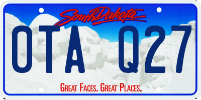 SD license plate 0TAQ27